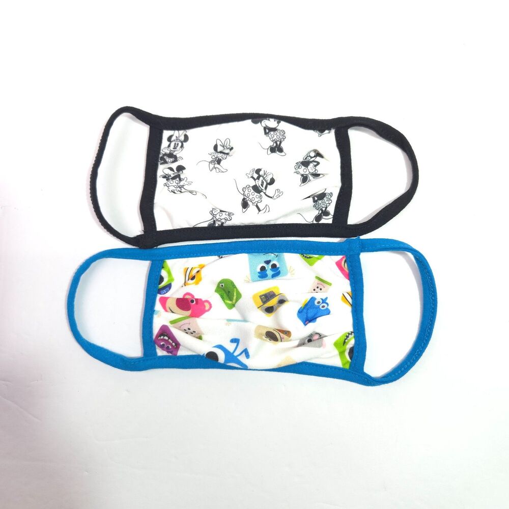 Disney Store Youth Face Masks Lot 2 Minnie Mouse Pixar Size M Medium